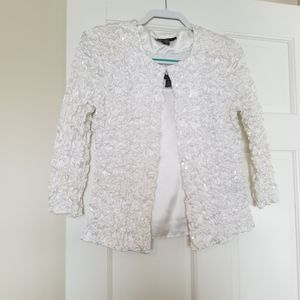 Beautiful white formal sequined jacket with cami.